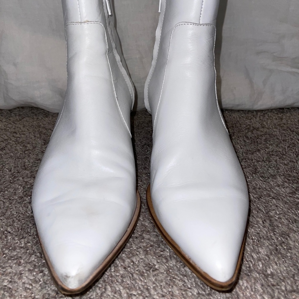Mango White Ankle Booties